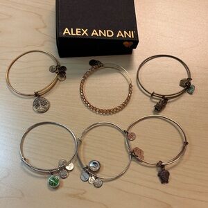 Alex and Ani Gold and Silver Charm Bracelet Collection